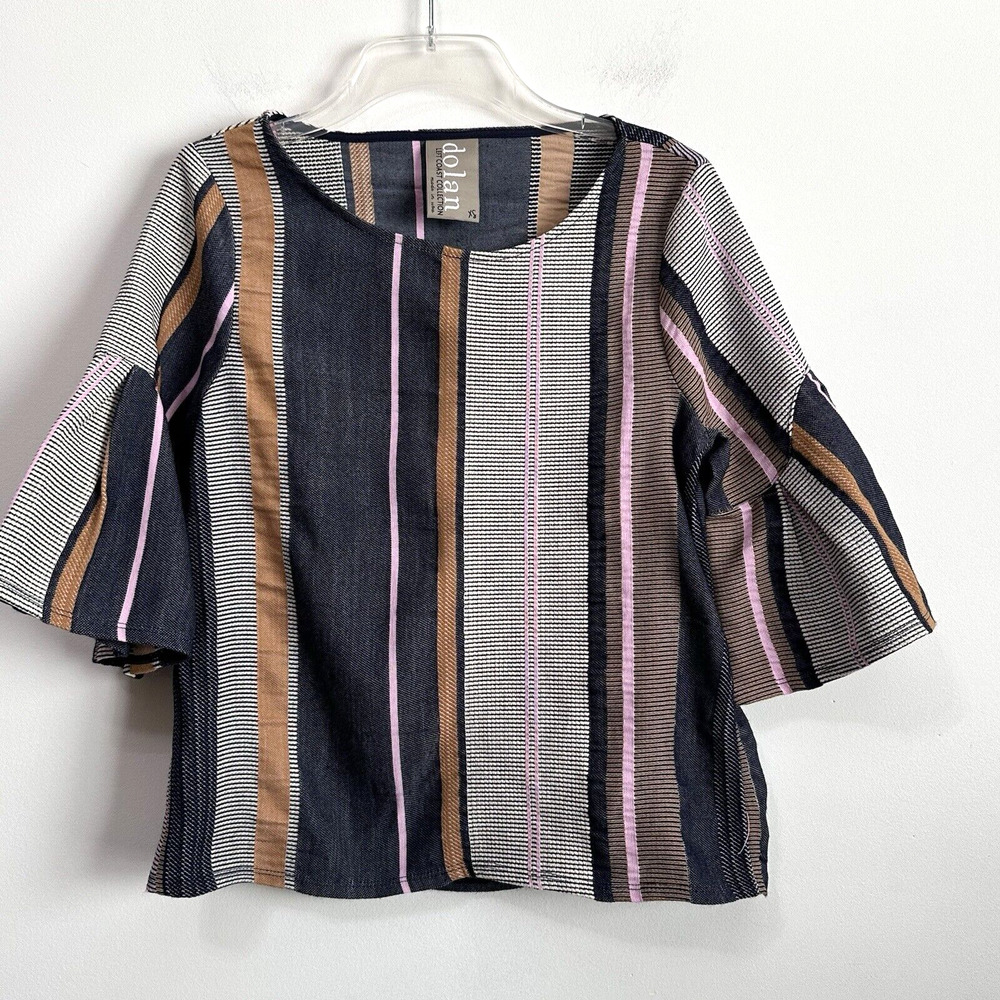 Dolan Left Coast Collection Top XS Luella Vertical Stripe‎ Jacquard Bell Sleeve